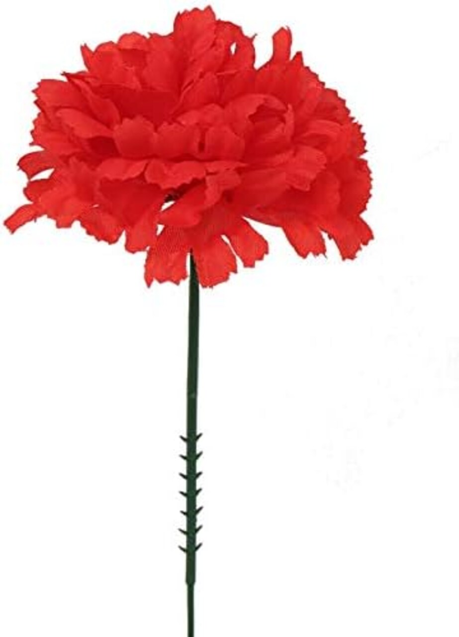 Vibrant Red Silk Carnation Picks, 5" Long, 3.5" Wide, Box of 100, Artificial Flowers, Floral Picks, for Arrangements, Parties & Events, Home & Office Decor, Floral Home by Artificial Flowers